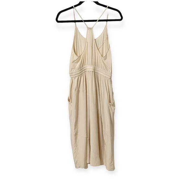 Aritzia Wilfred Silk Sleeveless Tie Waist Racerback Midi Dress Ivory Size Small - Picture 4 of 15